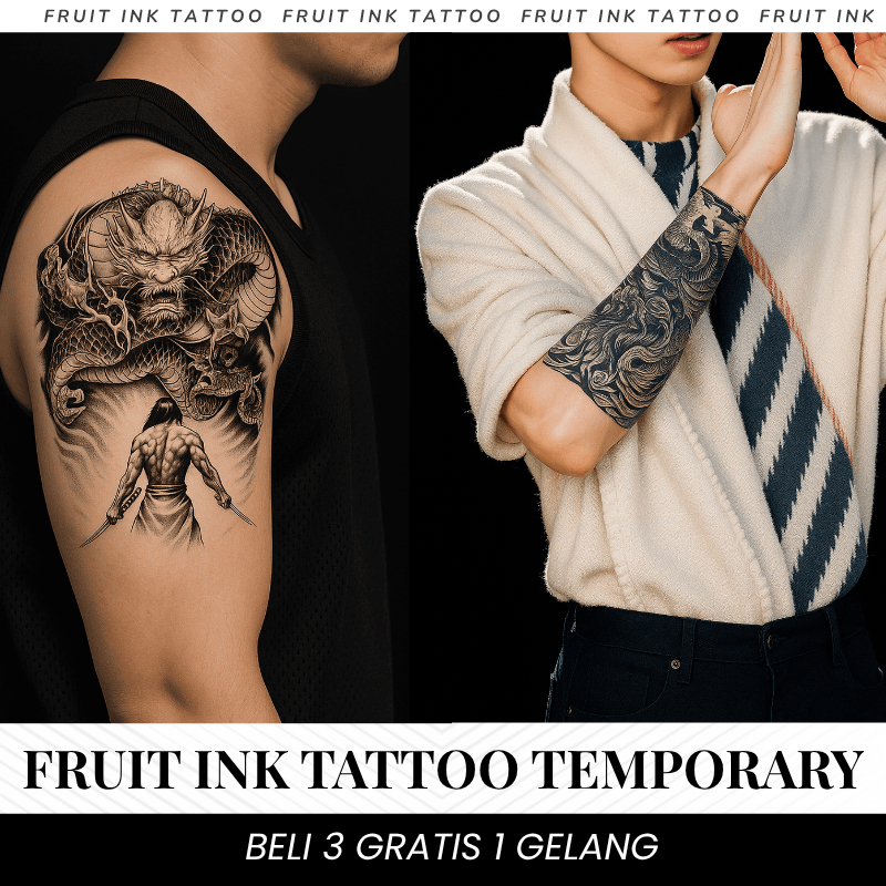 PREMIUM Tattoo semi permanen fruit ink tahan lama tato temporer tatto temporary keren motif ular nag