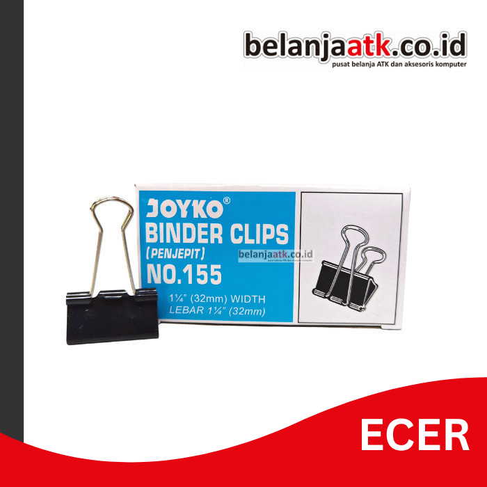 

[ECER] Binder Clip/Penjepit Kertas Joyko No. 155 Ukuran 32 mm (1.25 inch)