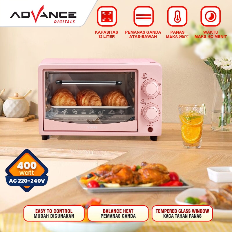Advance oven mini V-120 oven listrik low watt open listrik serbaguna low watt rumah tangga oven kue 