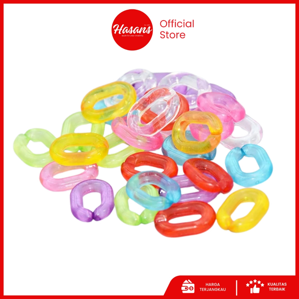 Manik Rantai Akrilik / Mote Rantai Akrilik / Manik Bening Rantai / Mote Ac Bening Rantai Ws3549