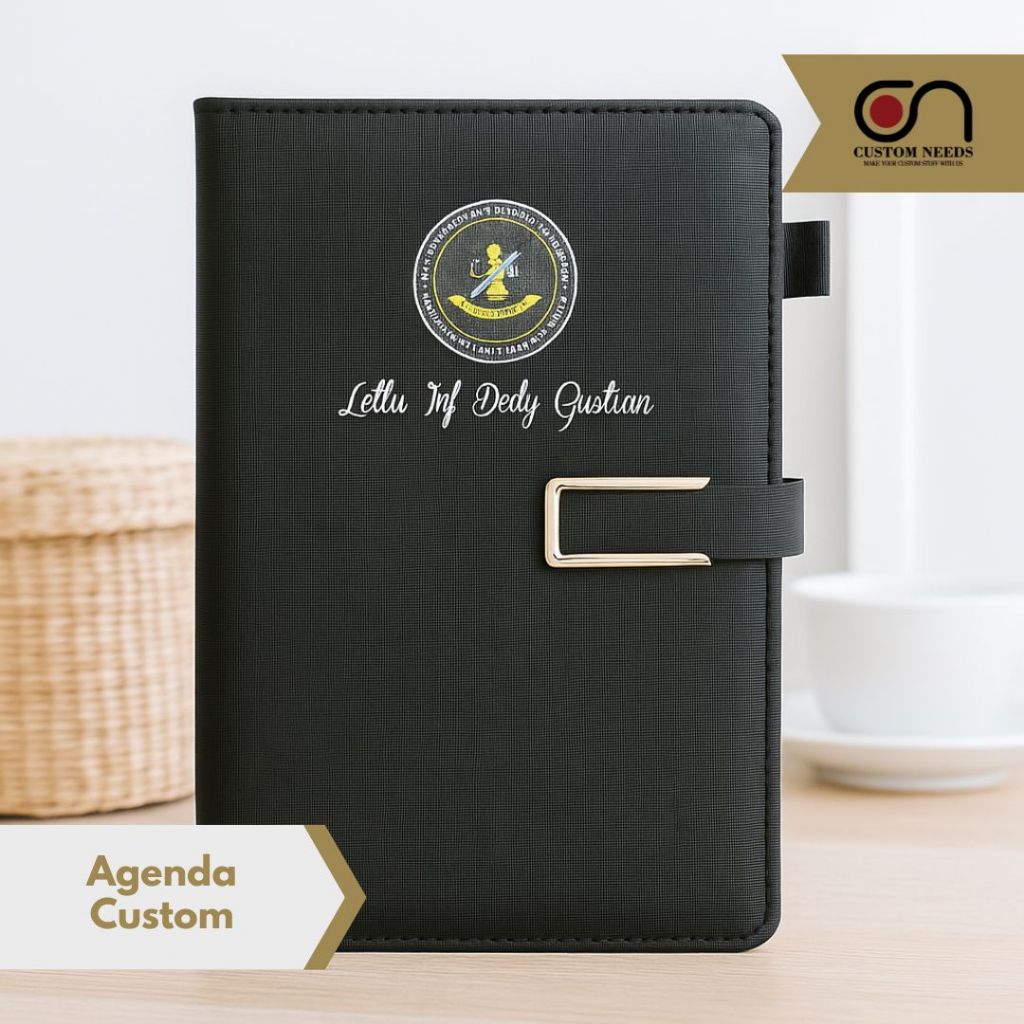 

Hampers Custom AGENDA Catatan Kerja Binder Map Kertas A5 Custom Print UV