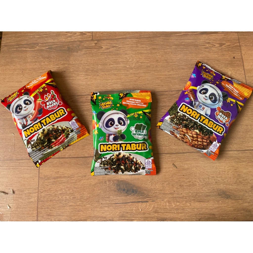 

[ SALE ] Nori Tabur Nobur nori day berat 5gr halal rasa bbq pedas dan original nori enak untuk campuran nasi sushi bento kimbap onigiri nori dan mie termurah