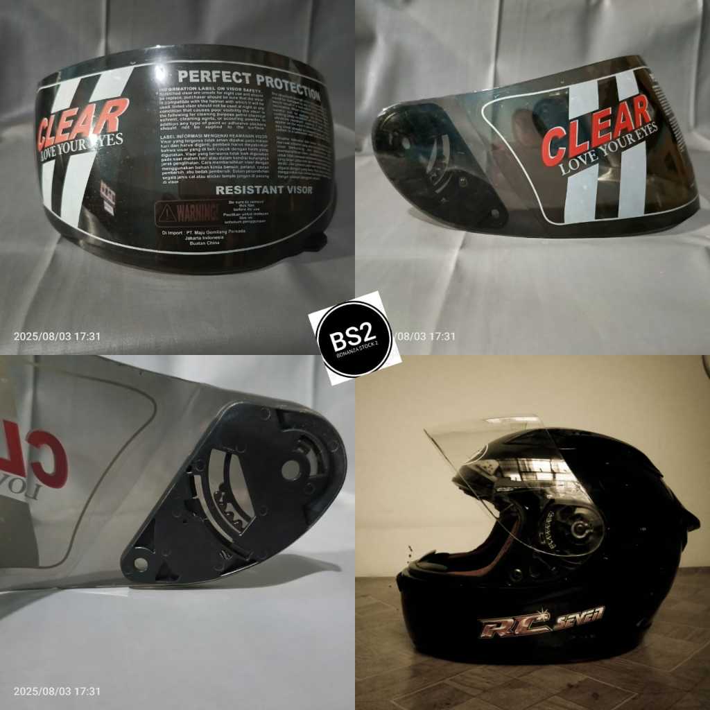 kaca helm visor CLEAR KYT full face rc seven rc7 r10 smoke riben hitam