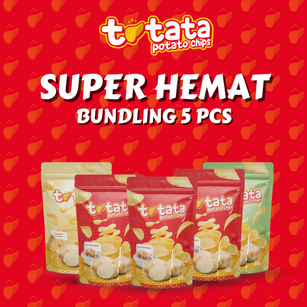 

Keripik Kentang TOTATA Bundling Super Hemat 5pcs (3 Matah + 1 Cheese + 1 Sour N' Cream)