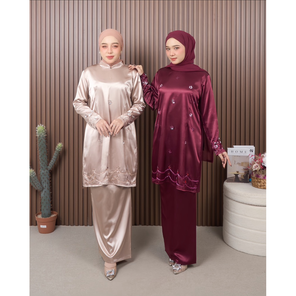 FAMYS - SETELAN ROK MELAYU SILK PAYET CHIARA SET MALAY KURUNG 018727