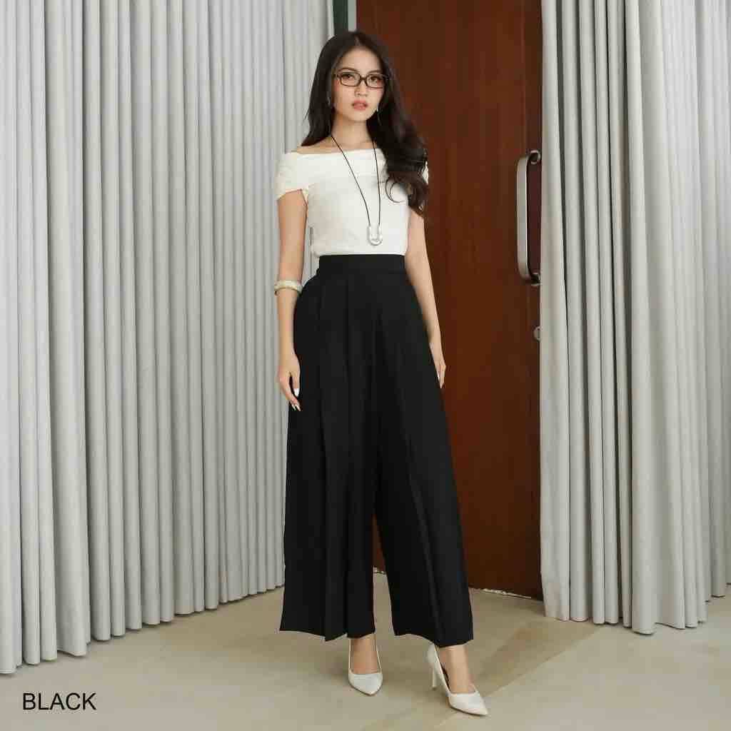 Yumi Pants - Celana Panjang Wanita Celana Kulot Gombor Hijab Friendly Pants Celana Wanita Hijab Cela