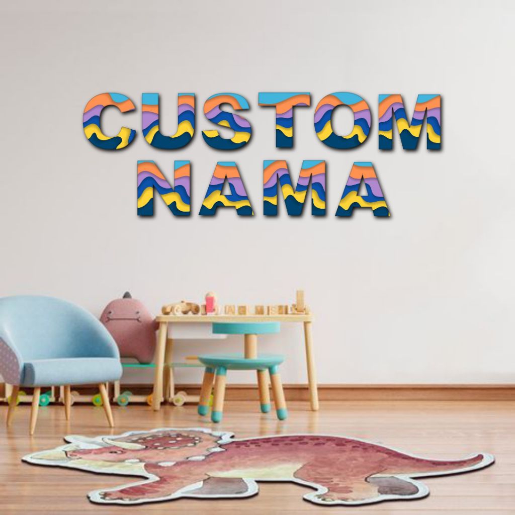 Hiasan dinding huruf alphabet ukir dekorasi dinding kamar wall decor