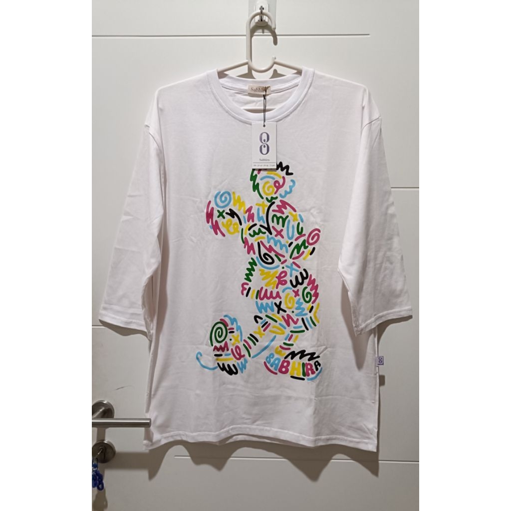 Ready NEW Sabhira Kaos/Atasan Oversize Mickey Putih