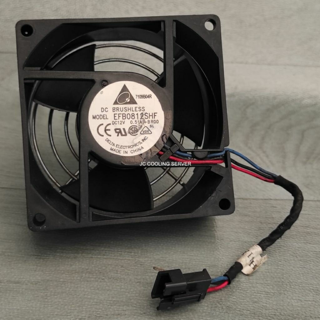 Fan Kipas High Speed 4800rpm Delta Electronics Inc 12V 0.51A 8cm 3,2cm Made In China Ex PSU Server