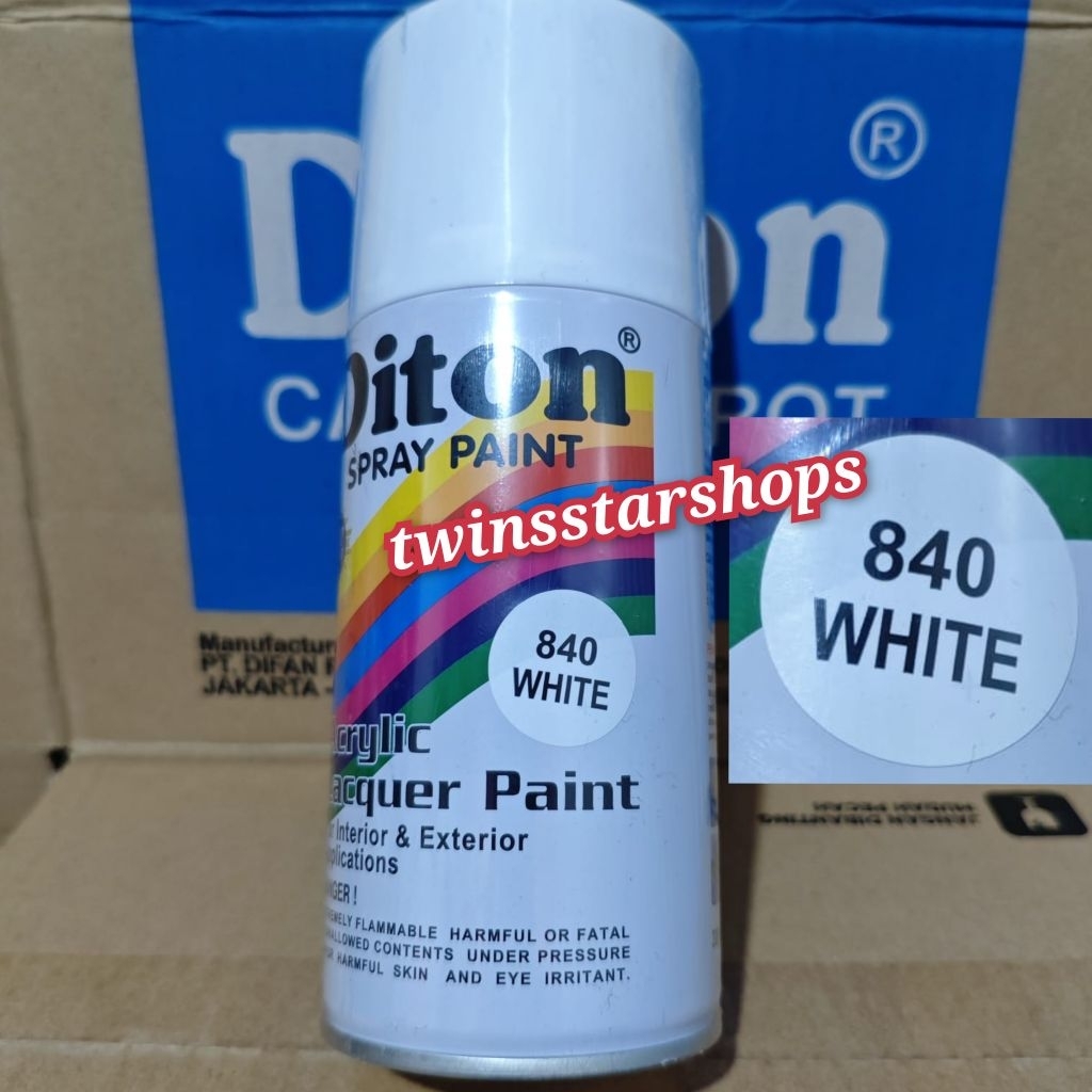 Pilok Pilox Pylox Cat Diton Putih White 840 Glossy Mengkilap Spray Paint 300cc