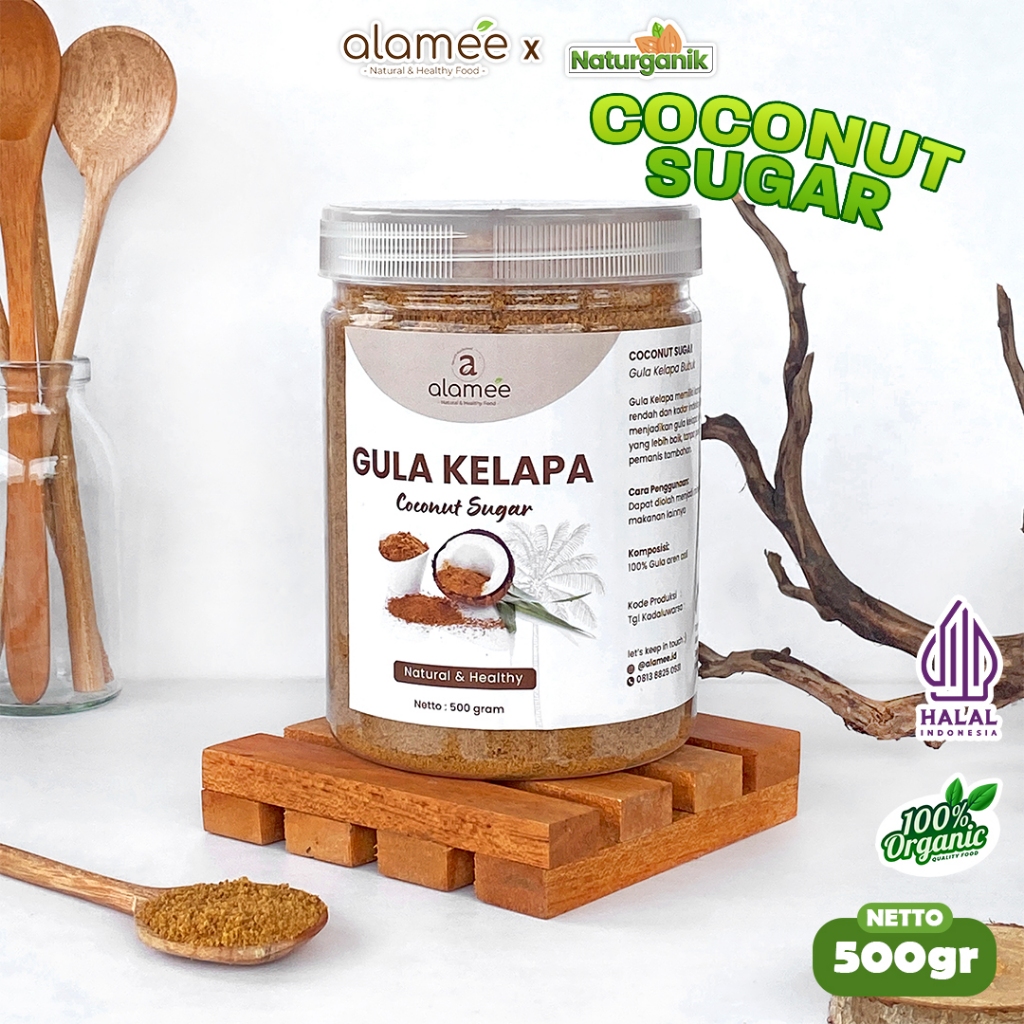 

ALAMEE Gula Kelapa Coconut Sugar Premium Organik Asli Bubuk Powder Natural Organic 500gr Naturganik