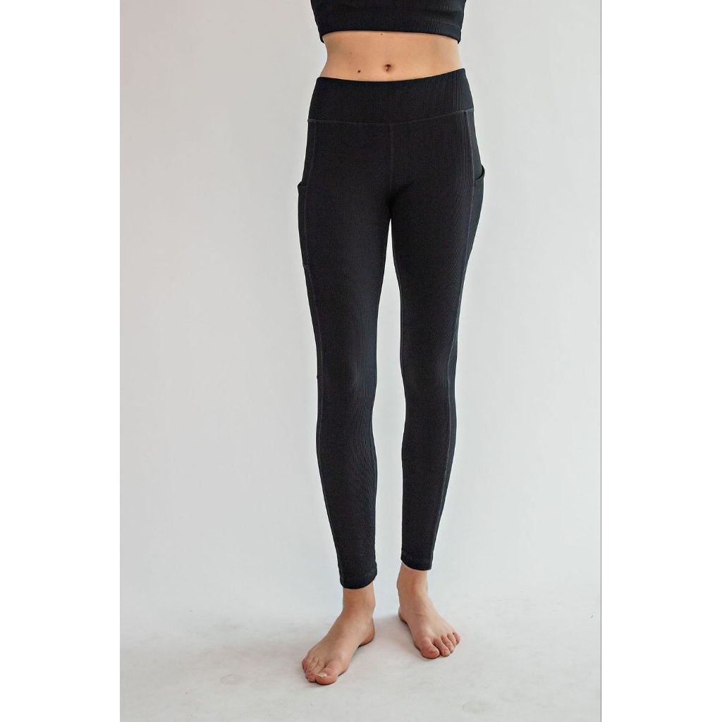 Legging rib pocket cotton 90degree