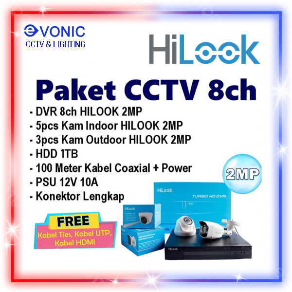 PAKET CCTV 8 KAMERA HILOOK