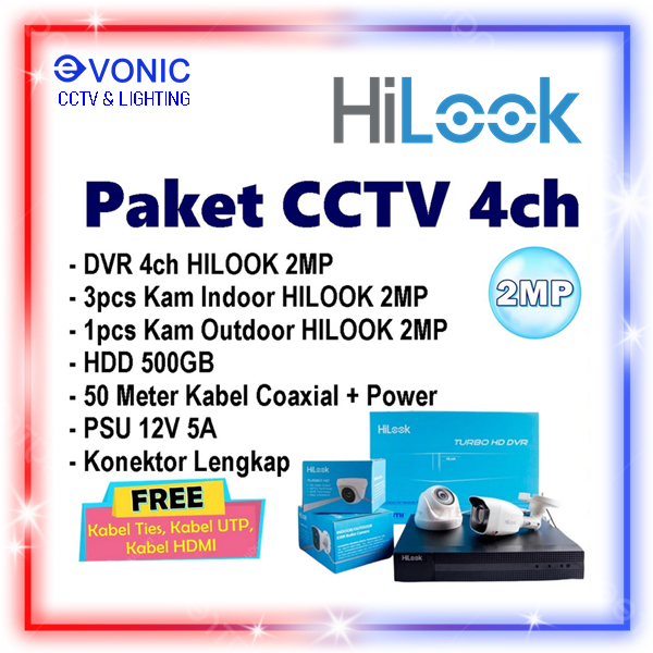 PAKET CCTV 4 KAMERA HILOOK