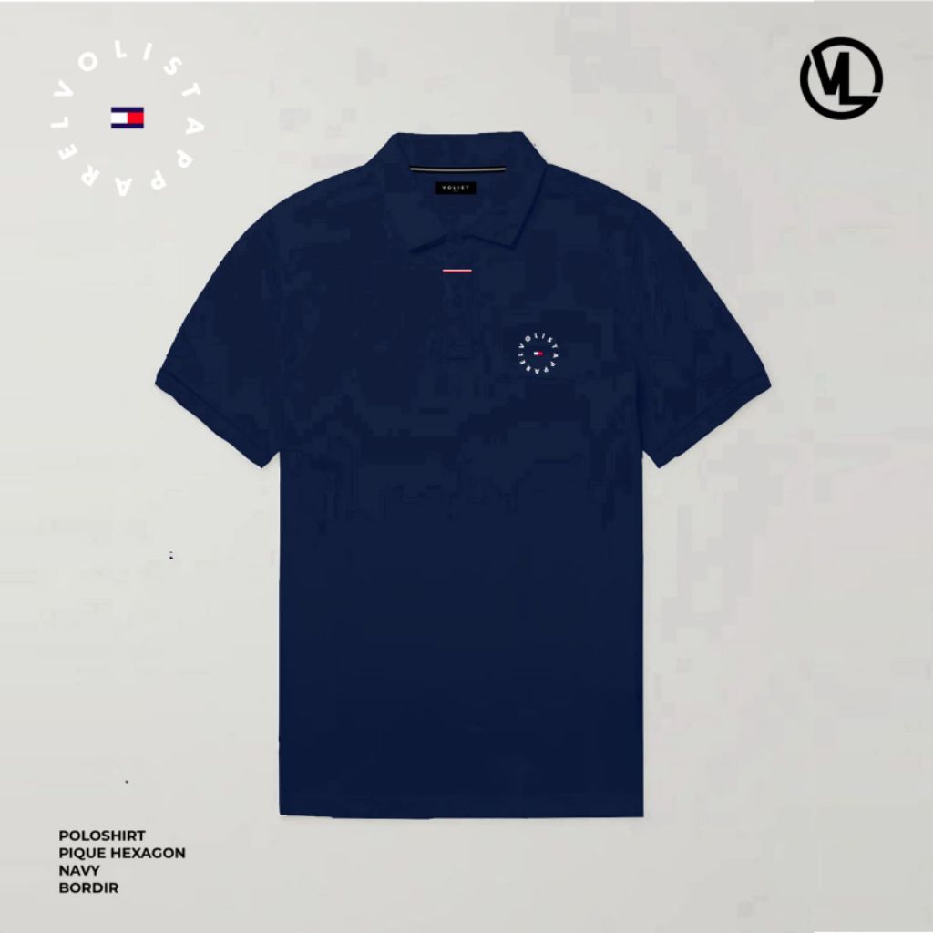 Kaos Polo Pria Volist Kerah volist Lengan Pendek Premium - M L XL