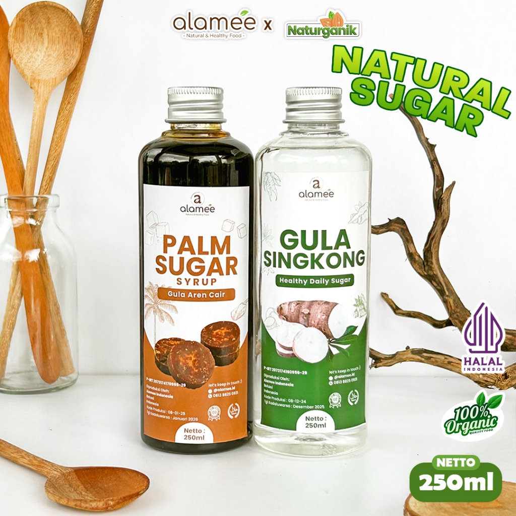 

alamee gula cair 200 ml gula singkong gula aren quality murni tanpa bahan tambahan lain Naturganik