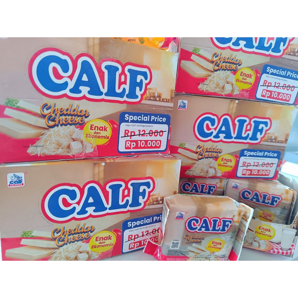 

Keju Calf per pack isi 8 bungkus kemasan 200gr bonus selai
