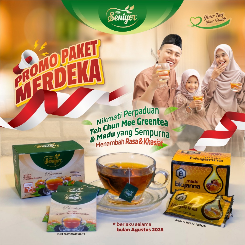 

Teh Hijau Celup Chun Mee Original Instan Premium Seniyor 100% Teh Hijau Berkualitas Isi 15 Kantong