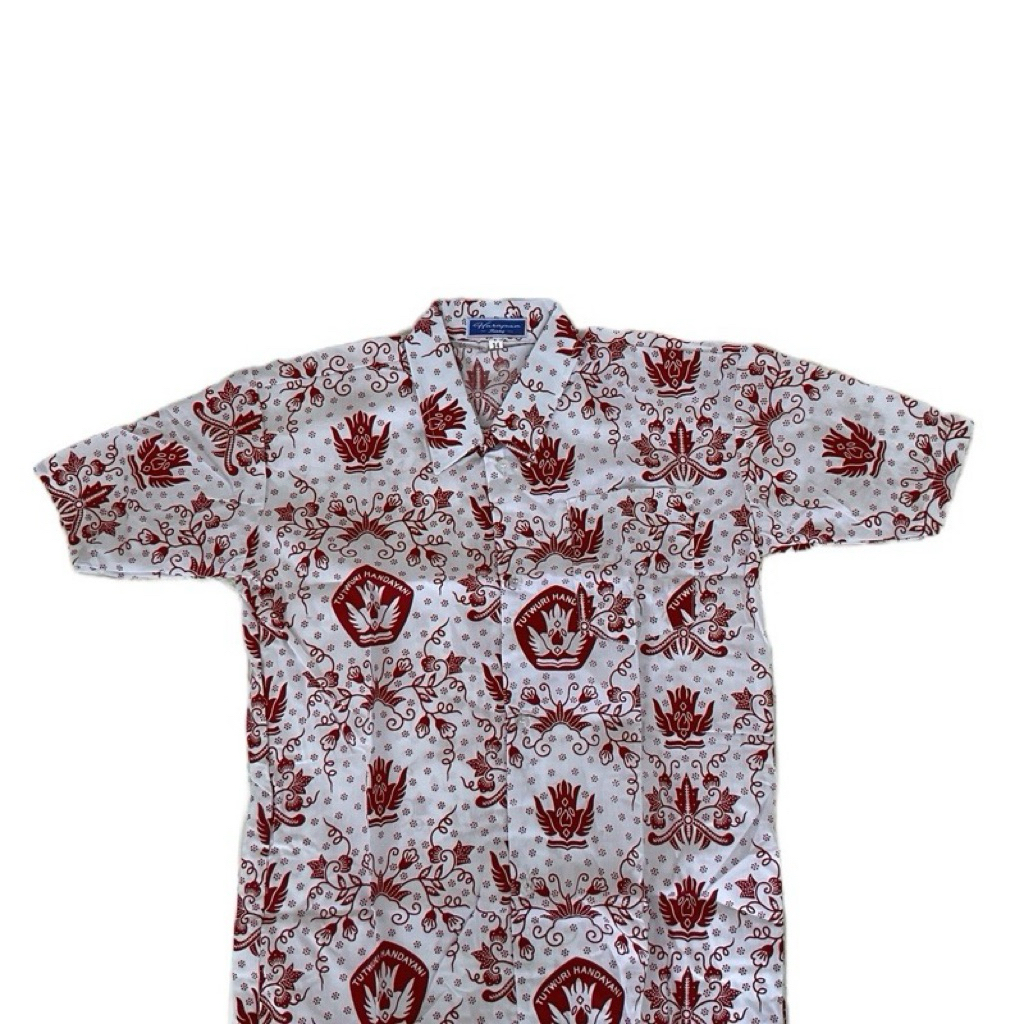 

Baju batik sd merah lengan pendek & panjang / seragam sekolah batik merah size 7-17