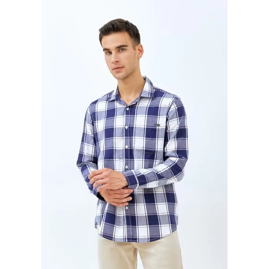 Kemeja Kotak Panjang Pria Original Lois KLL393