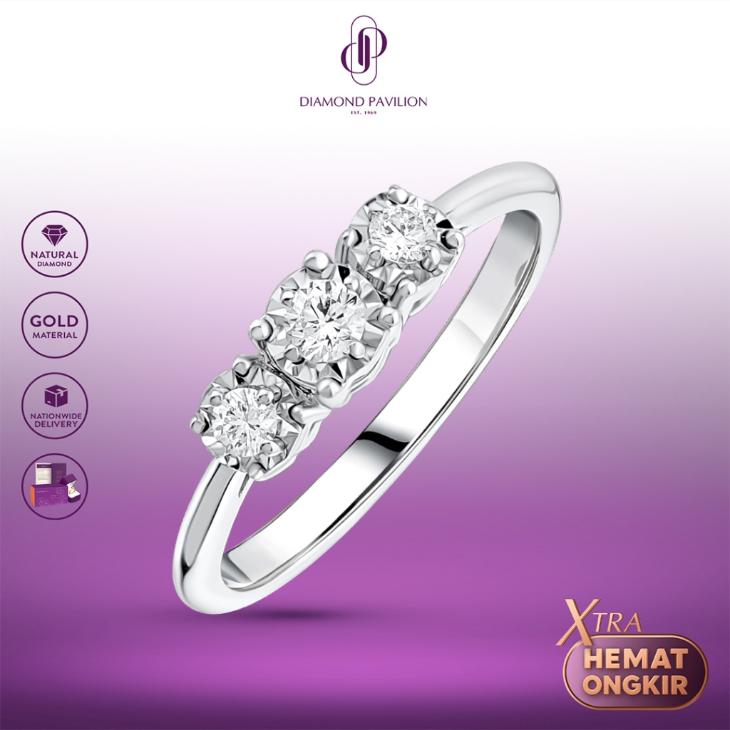 Diamond Pavilion Cincin Emas Batu Berlian Mireya Ring