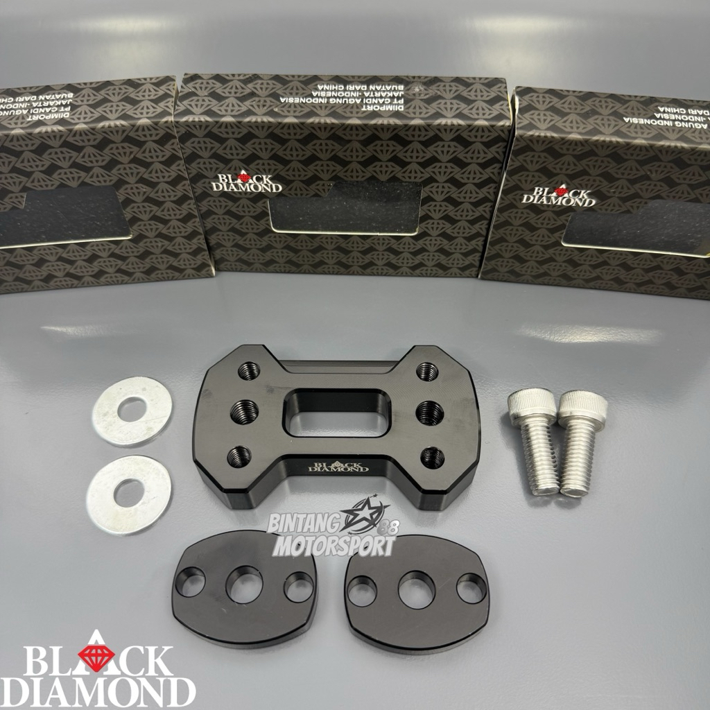 Bracket Breket Dudukan Stang Jepit ADV 150 / ADV 160 CNC Aluminium Original Black Diamond