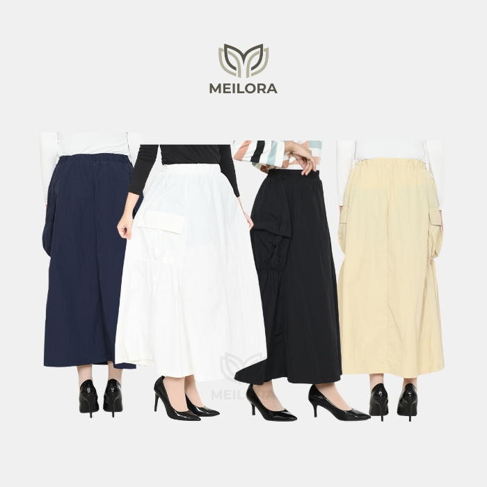 ROK WANITA PARASUT + CARGO CORA SERIES + ROK MUSLIMAH – MEILORA – ROK CARGO MAXI SAKU