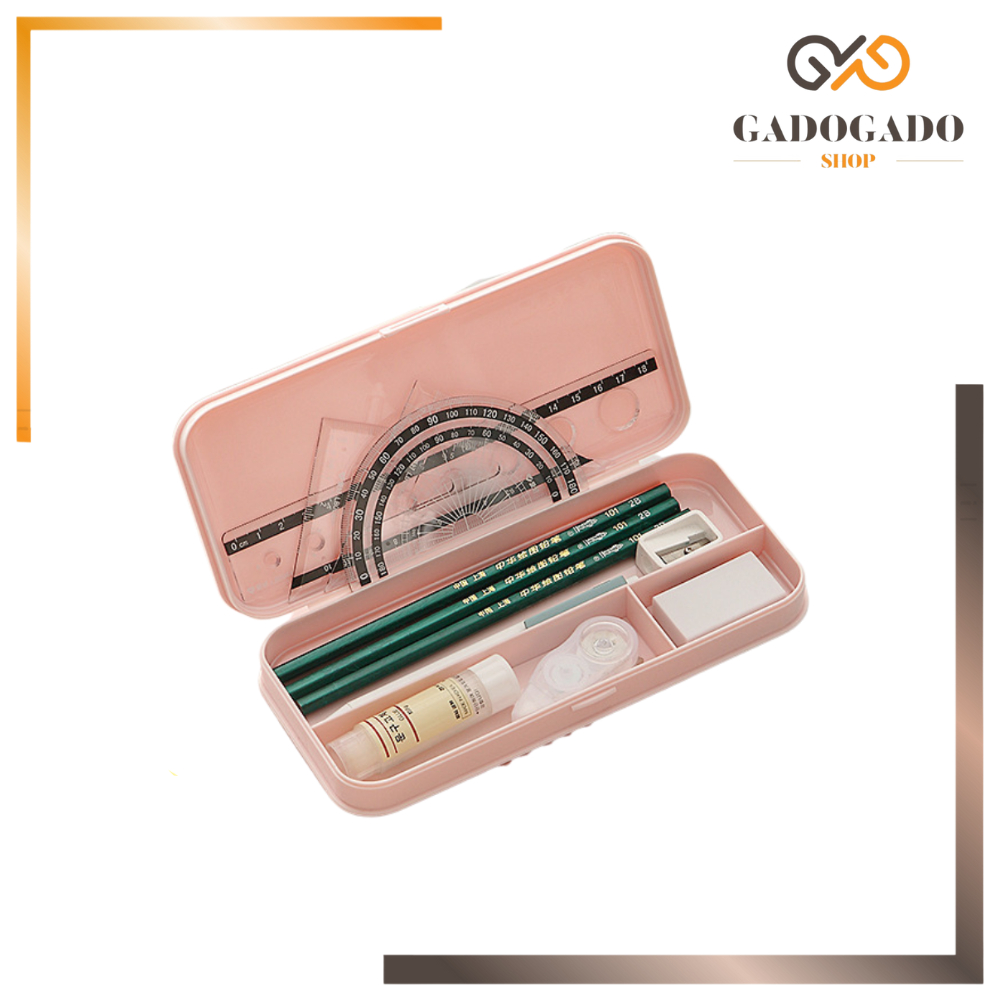 

GGS Kotak alat tulis-sederhana matte, kotak alat tulis warna matte,kotak pensil kompartemen kapasitas besar multifungsi Y3431