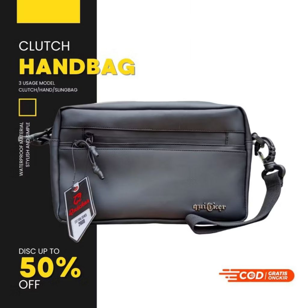 Handbag Pria Quicker – Simple, Elegan, dan Muat Banyak
