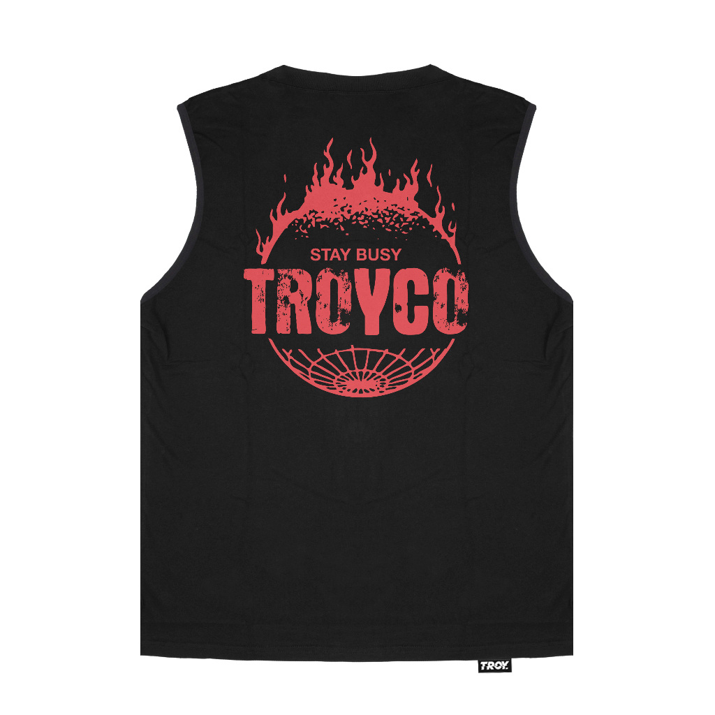 Troy Company Singlet Sleeveless Tshirt Black Brunee - Kaos Tanpa Lengan Hitam TS 3228