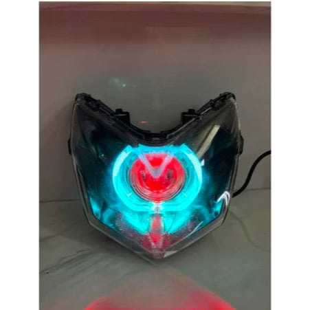 LAMPU DEPAN MOTOR HONDA SUPRA X 125 NEW KVL SUPER TERANG REFLEKTOR BILED PUTIH CRYSTAL LED TAHAN LAM