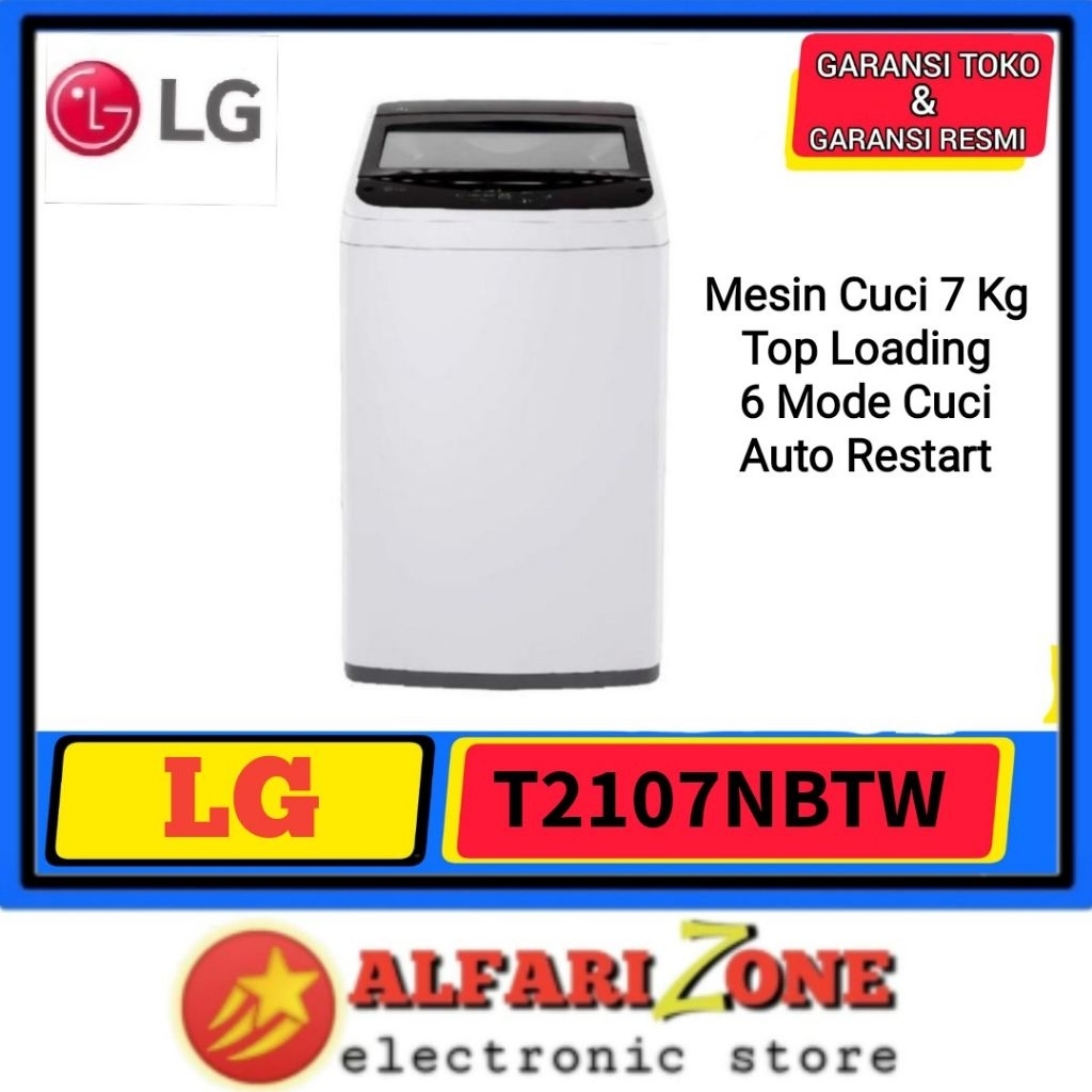 Mesin Cuci 1 Tabung 7 kg LG T2107NBTW Mesin cuci Top Loading 7kg LG T2107