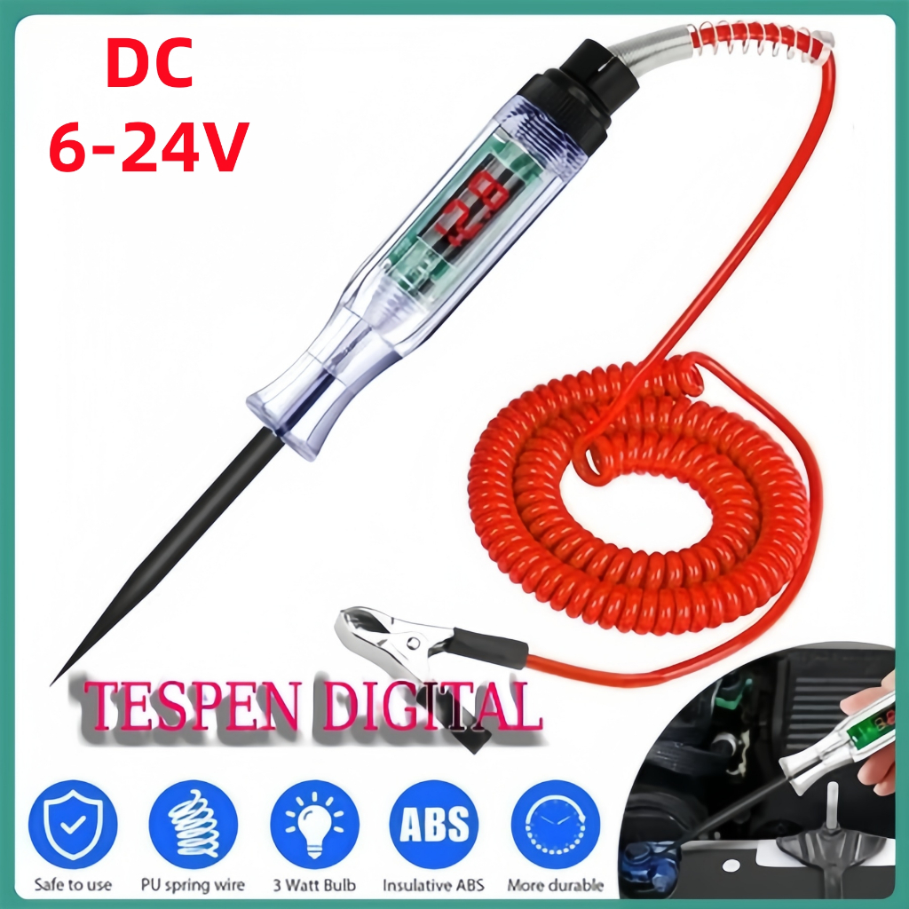 Tespen Digital DC Multifungsi Tespen Listrik Mobil Motor 6V/12v/24v Auto Voltage Universal Digital T