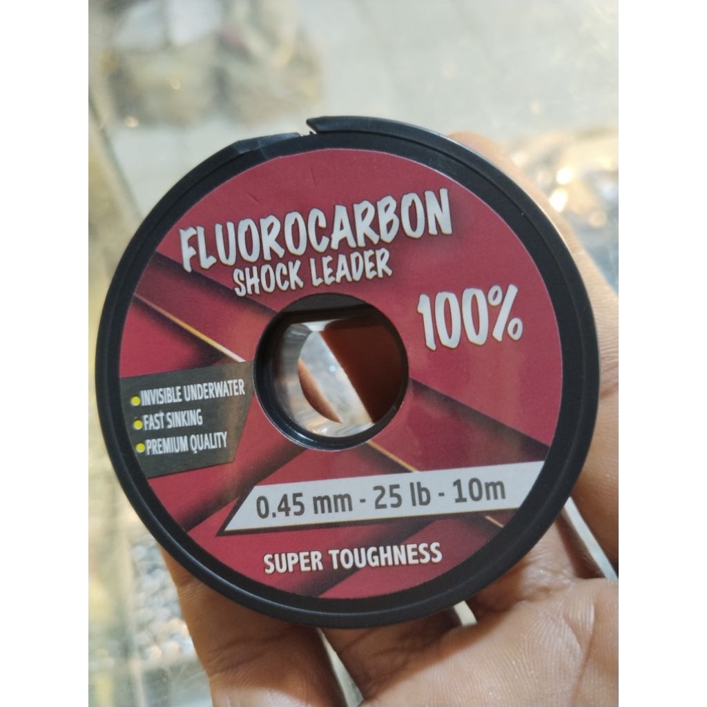 Senar Pancing Leader Fluorocarbon 100% 25lbs 10meter