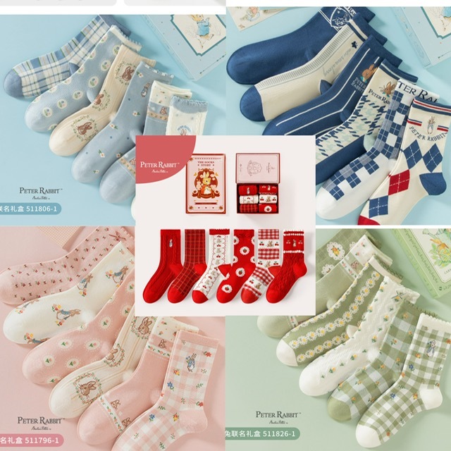 caramella x peter rabbut - KAOS KAKI peter rabbit 1 set isi 5