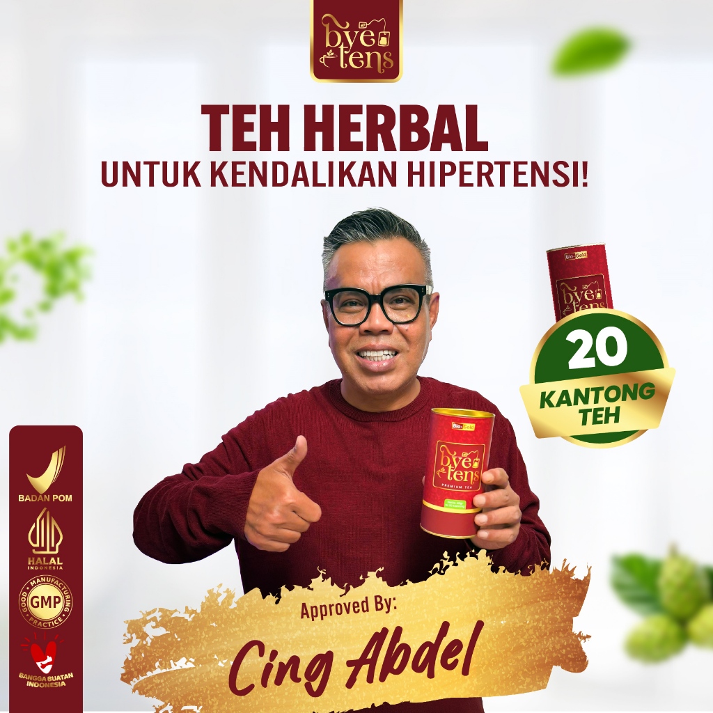 

Teh Celup Bye Tens Approved by Cing Abdel Premium Tea Obat Darah Tinggi Kolesterol Hipertensi Jantung Tetap Sehat