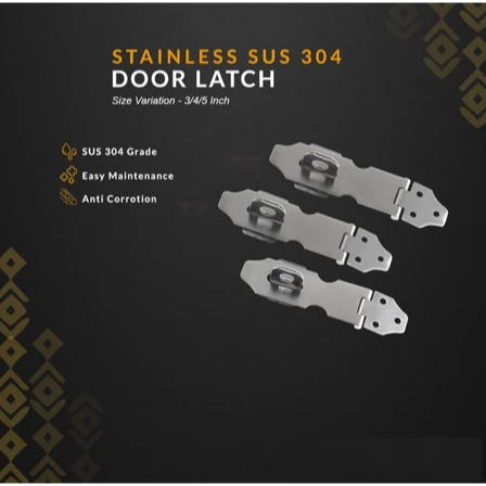 Plat Pelat Overpal Lurus Rumah Kait Gantungan Grendel Gembok Kunci Konci Pintu Rumah Stainles