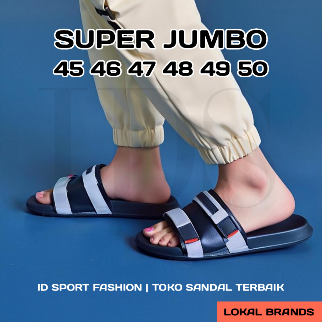 Sandal Jumbo 45 46 47 48 49 50 Slide Sandal Big Size Pria Selop Sandal Kaki Ukuran 47 48 ID Sport Fa