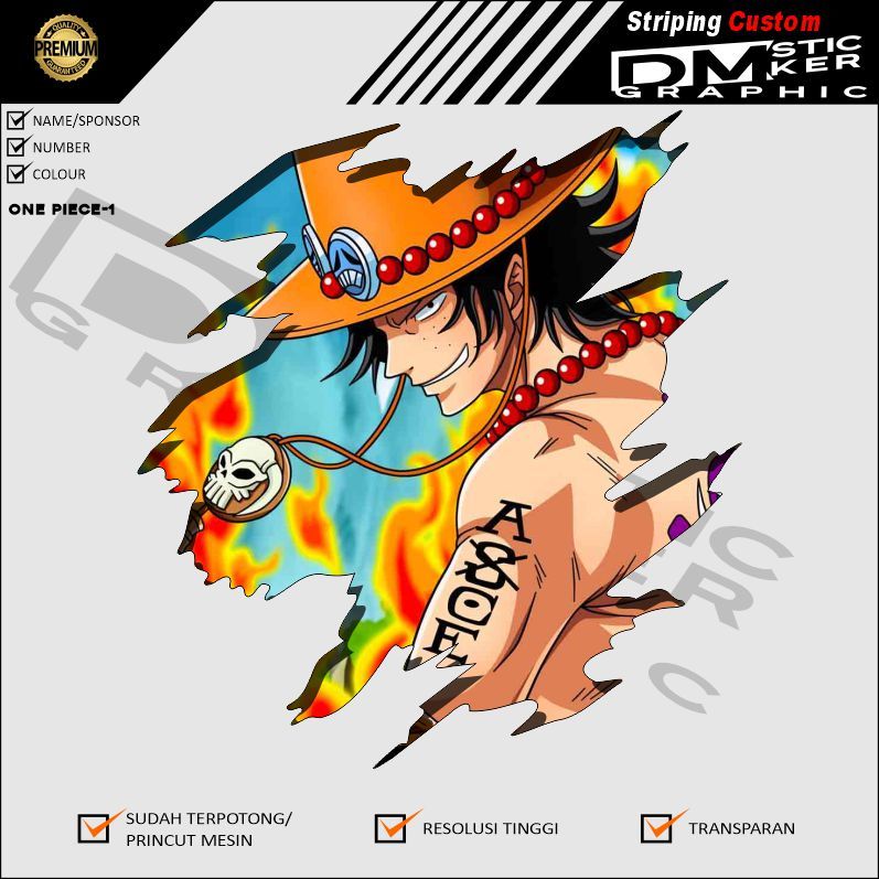 

Sticker Vynil Anime ONE PIECE Stiker Sudah Printcut Siap Tempel KODE ONE PIECE