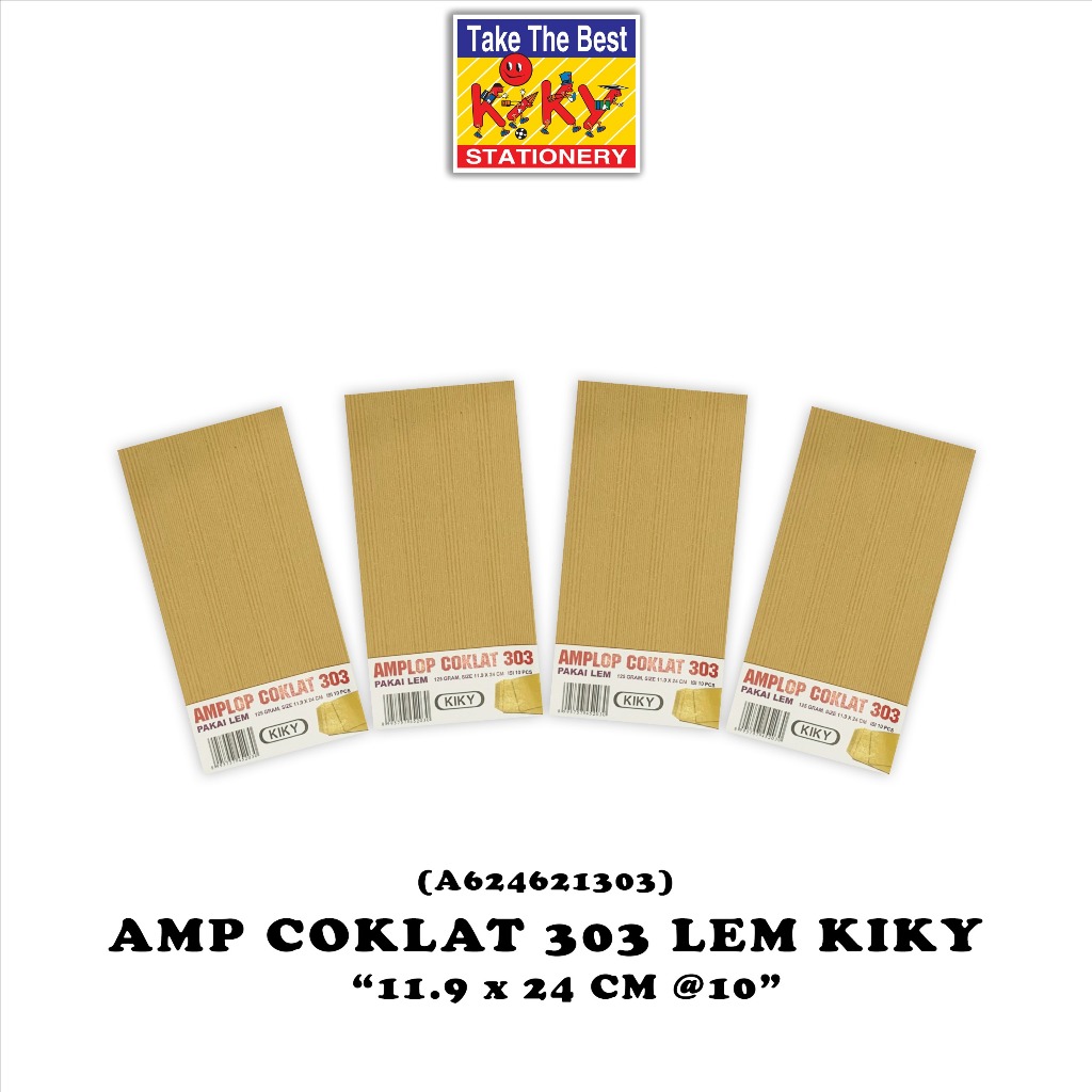 

KIKY Amplop Coklat No. 303 - 125 GRAM Lem - 1 Pack = 10 Lembar