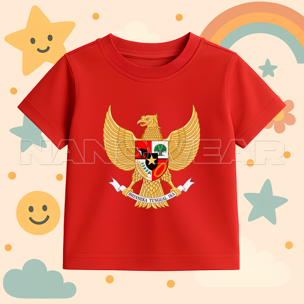 BAJU ANAK KAOS ANAK GARUDA PANCASILA KEMERDEKAAN INDONESIA