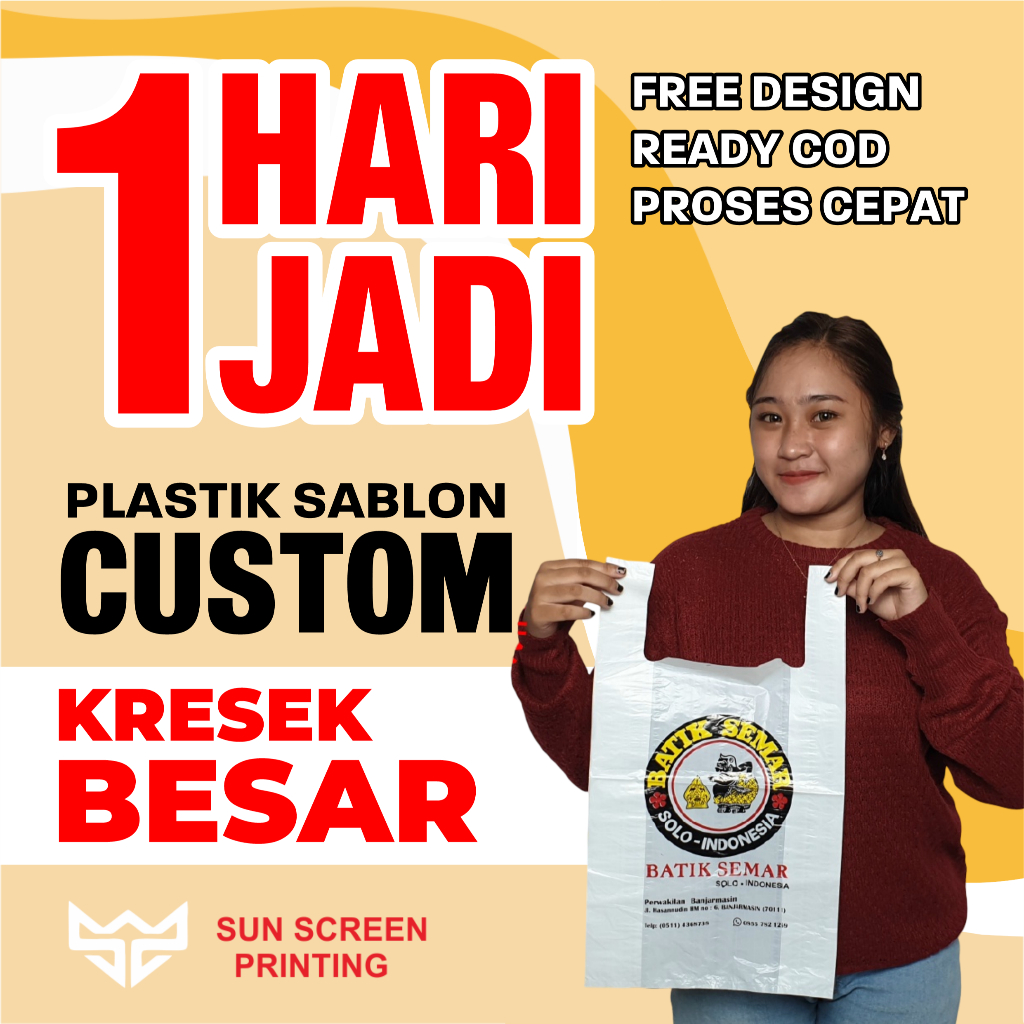 Sablon Plastik Murah Kresek Ukuran Besar Free Design