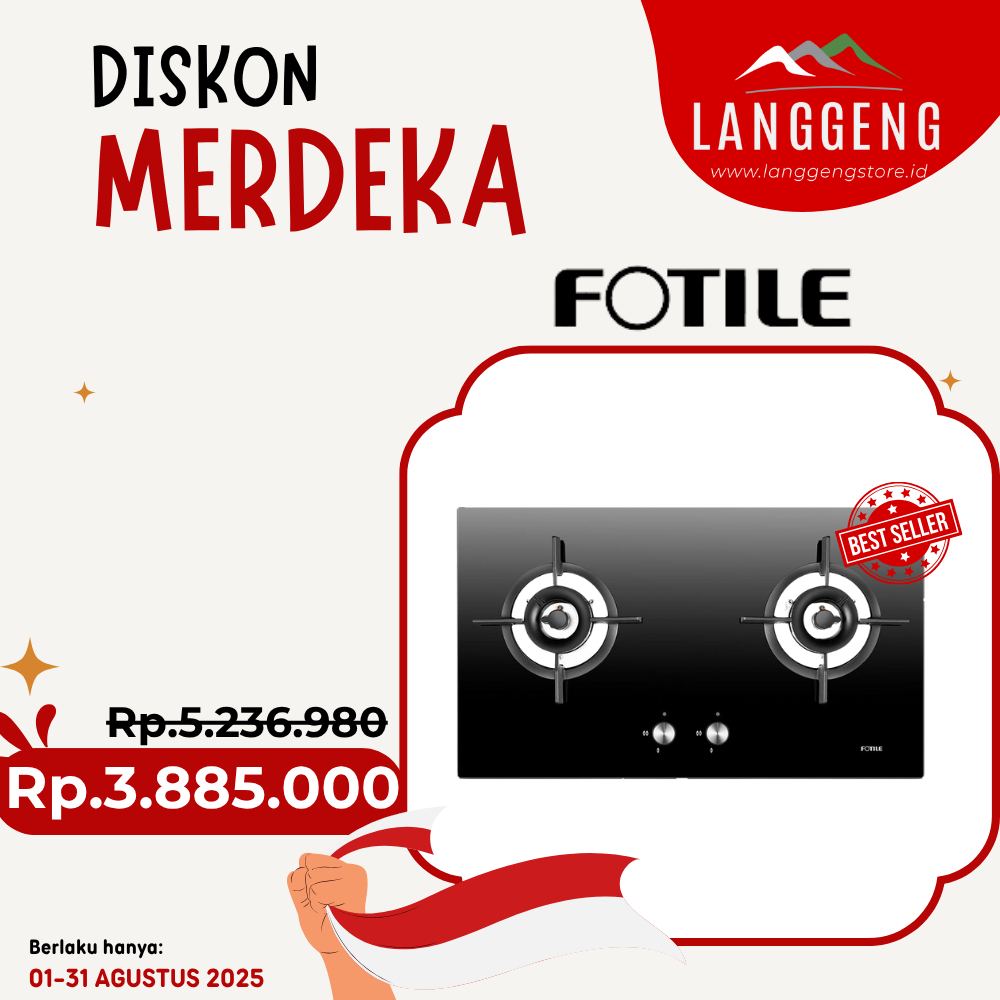 FOTILE Kompor Gas Tanam 2 Tungku GHG78211 / Kompor Tanam Gas GHG 78211