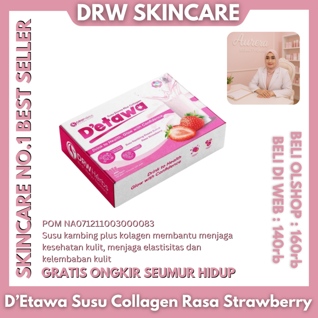 

D'Etawa Susu Etawa Plus Collagen Rasa Strawberry DRW Skincare