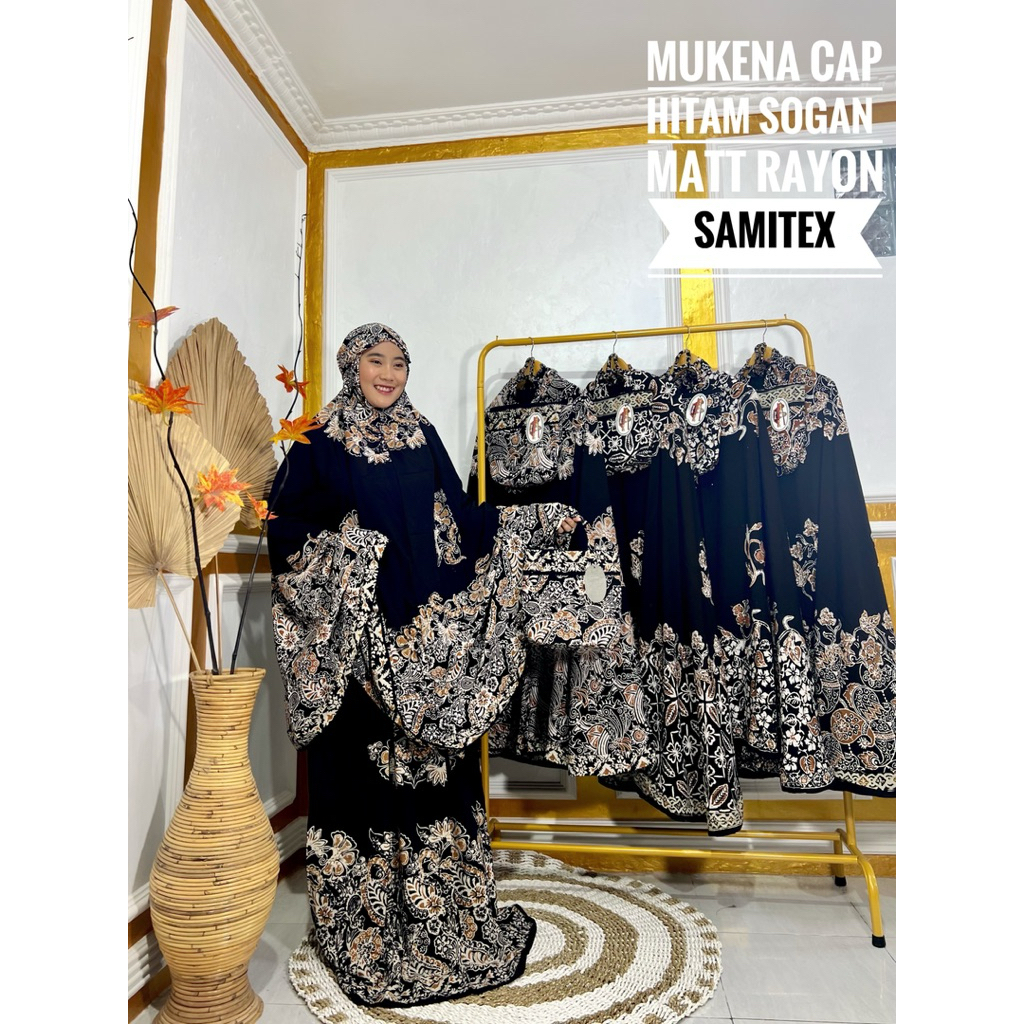 MUKENAH JUMBO BATIK CAP SOGAN COKLAT// RAYON SAMITEX// MUKENA DEWASA