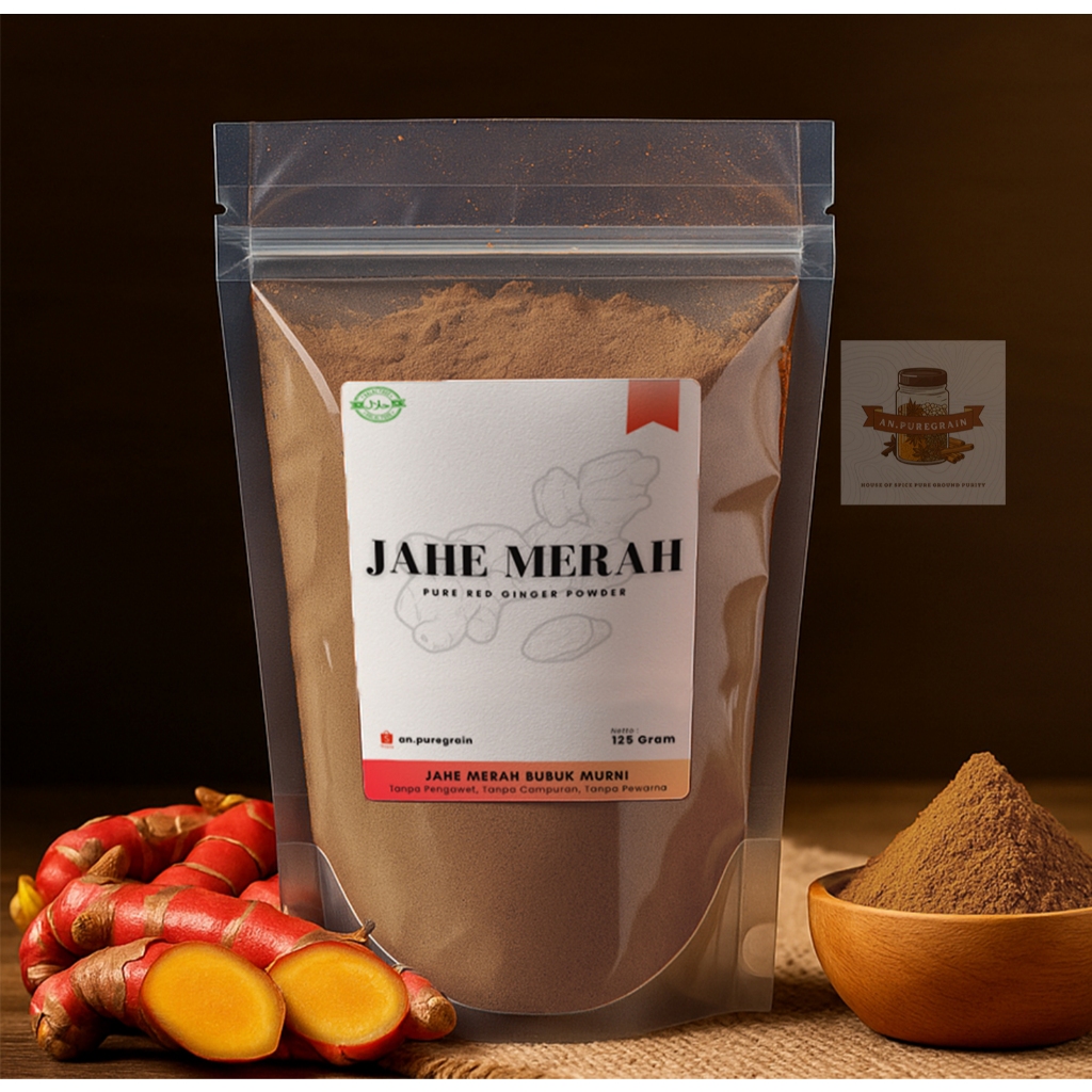 

Jahe Merah Bubuk Murni 100% - Jahe Merah Asli Giling | Red Ginger Powder Jamu Rempah Serbuk bumbu AA