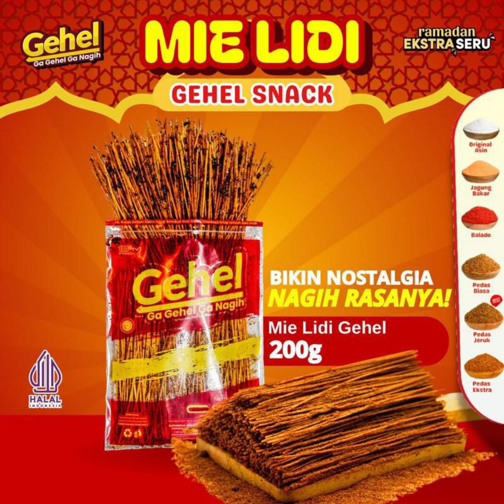 

(ORI) Mie Lidi 200gr Gehel _ Makanan Ringan