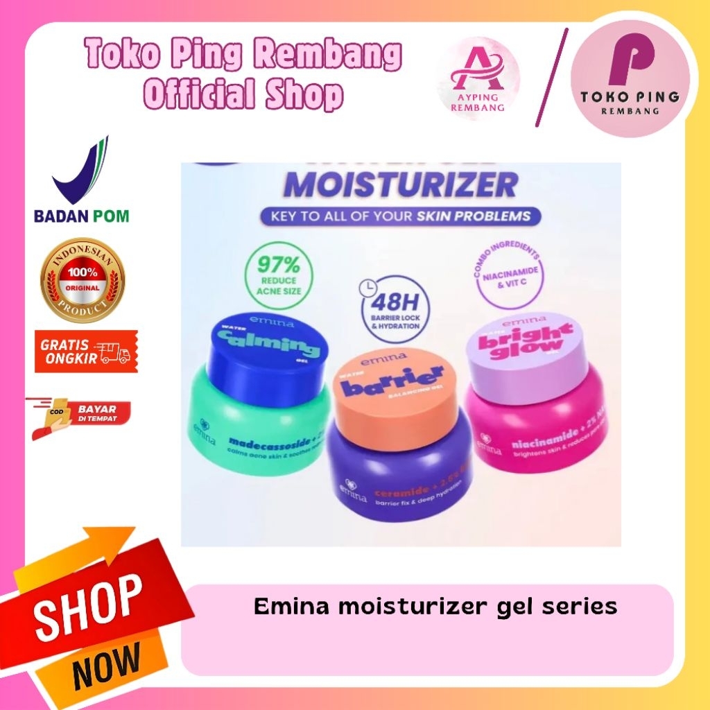 Emina Moisturizer gel series /water calming moisturizer gel /Bright Gow Moisturizer Gel