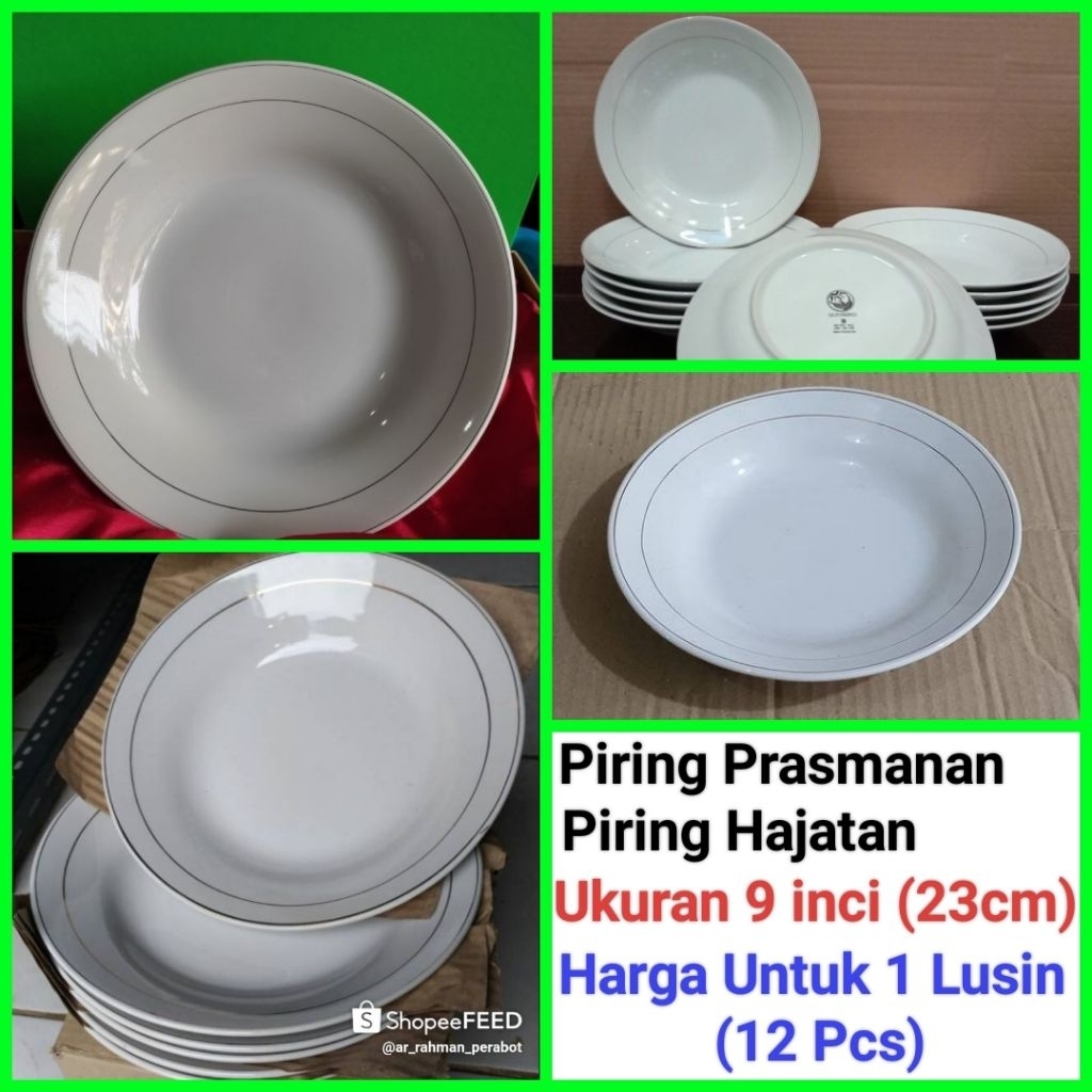 piring keramik piring makan keramik PUTIH Lis Emas piring prasmanan piring hajatan piring catering u