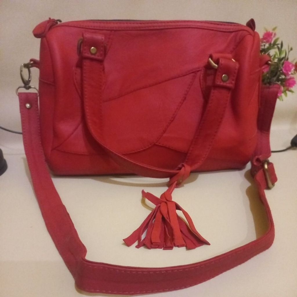 Tas kulit domba & sapi asli, perca, ala LC & speedy, Tote Hitam